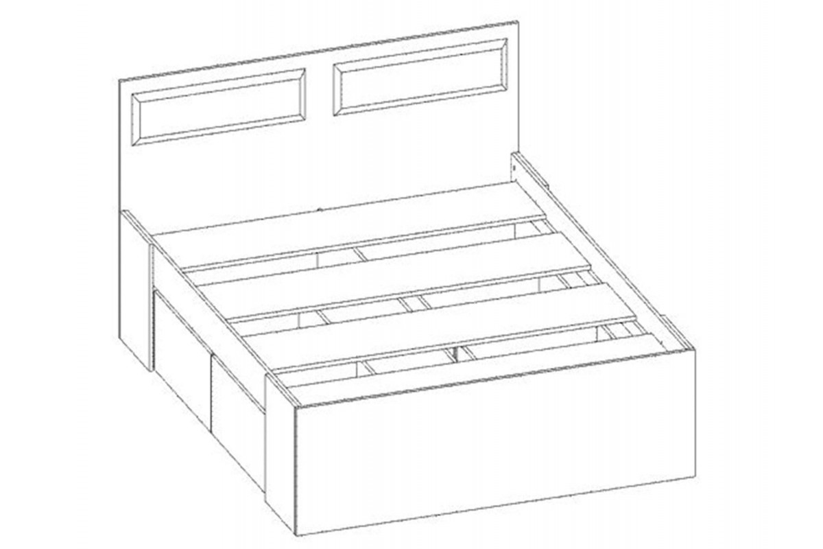 Кровать с ящиками белая 160