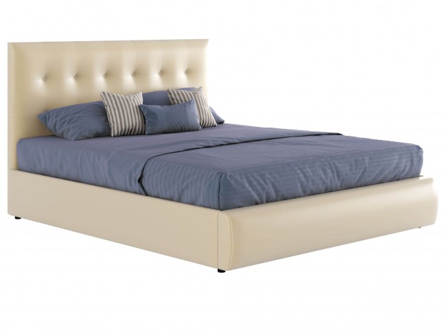 Мягкая бежевая интерьерная кровать "Селеста" 1400 с по фото