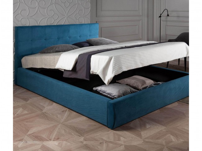 Мягкая кровать "Selesta" 1400 синяя с подъемным механи фото