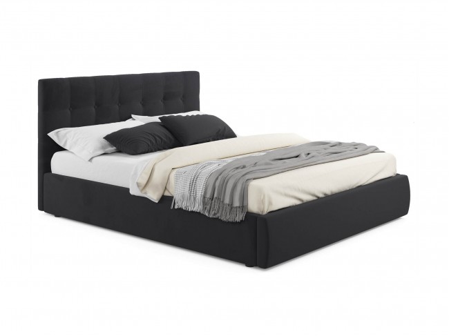 Мягкая кровать Selesta 1400 темная с матрасом PROMO B COCOS с по фото