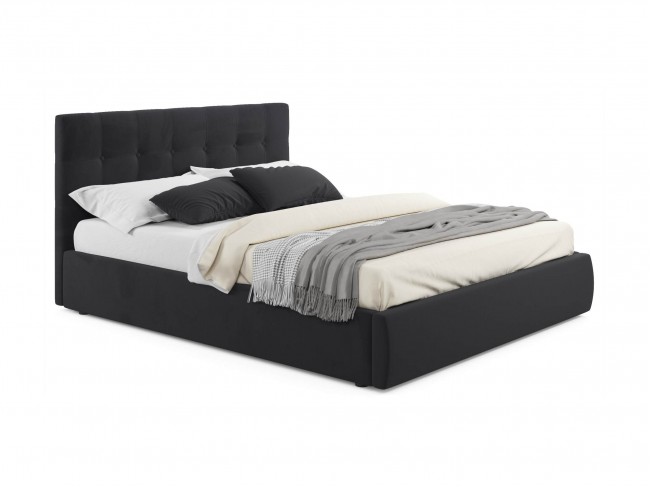 Мягкая кровать Selesta 1600 темная с матрасом PROMO B COCOS с по фото