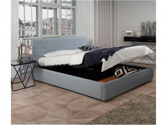 Мягкая кровать "Selesta" 1800 серая с матрасом АСТРА с фото