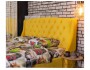 Мягкая кровать "Stefani" 1400 желтая с подъемным механ фото