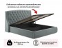 Мягкая кровать Stefani 1400 серая с подъемным механизмом с орт.м купить