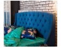 Мягкая кровать "Stefani" 1600 синяя с ортопед. основан купить