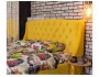 Мягкая кровать Stefani 1800 желтая с ортопед. основанием с матра недорого