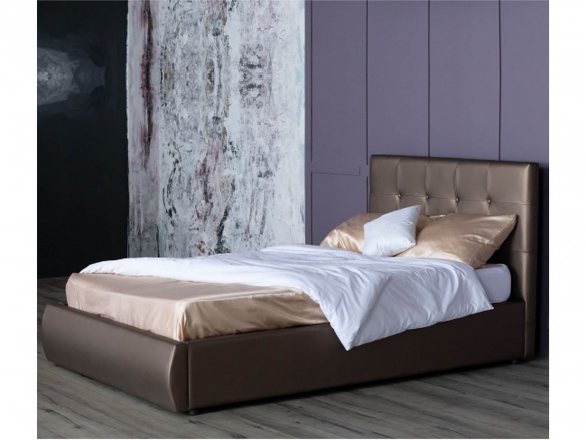 Мягкая кровать Селеста 1200 мокко с подъемным механизмом фото
