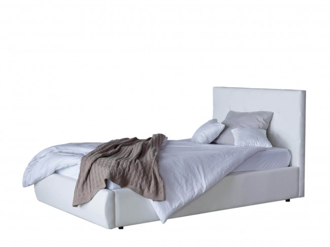 Мягкая кровать Селеста 1200 белая с подъем.механизмом с матрасом фото