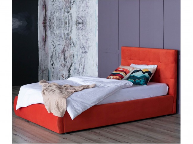 Мягкая кровать Selesta 1200 оранж с подъемным механизмом с матра фото