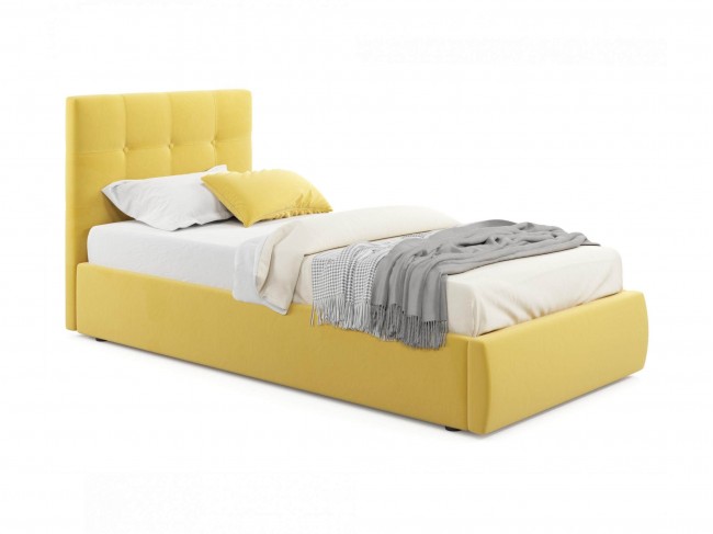 Мягкая кровать Selesta 900 желтая с ортопед.основанием с матрасо фото