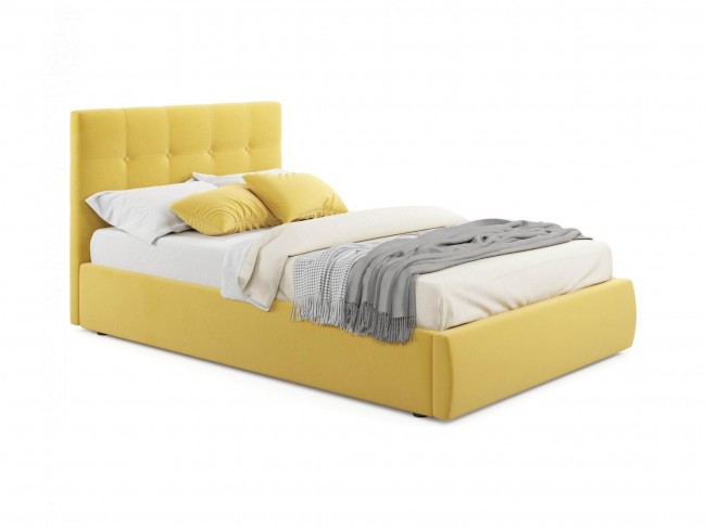 Мягкая кровать Selesta 1200 желтая с ортопед.основанием с матрас фото