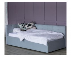 Угловой диван Односпальная кровать-тахта Bonna 900 серая с подъемным механизмо