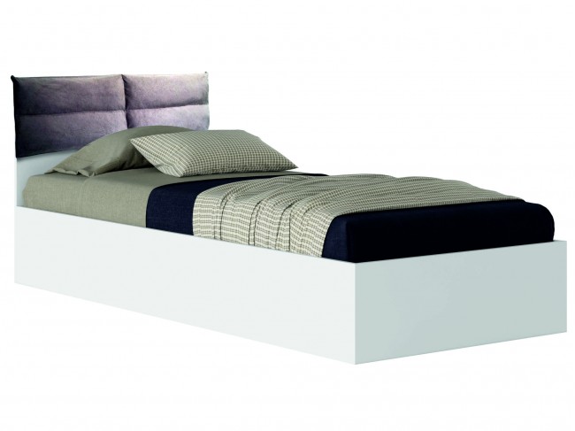 Односпальная белая кровать "Виктория-П" 900 с мягким фото