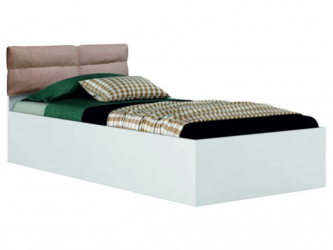 Односпальная белая кровать "Виктория-П" 900  с мягким фото