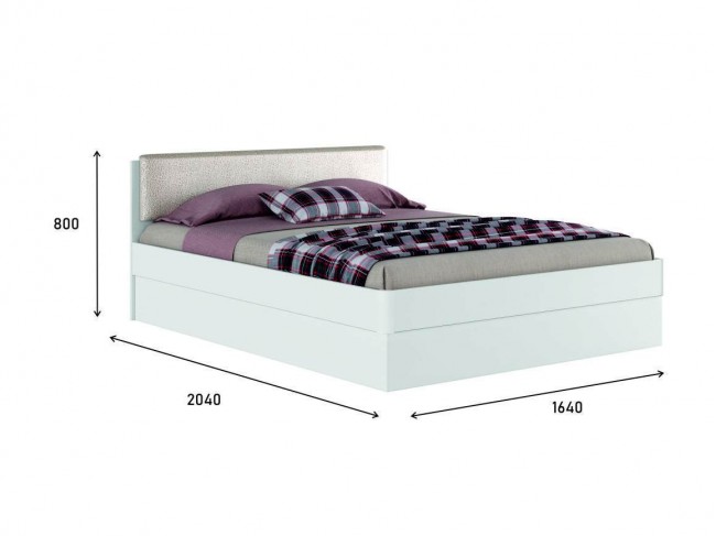Белая двуспальная кровать "Николь ЭКО узор" 1600 с фото