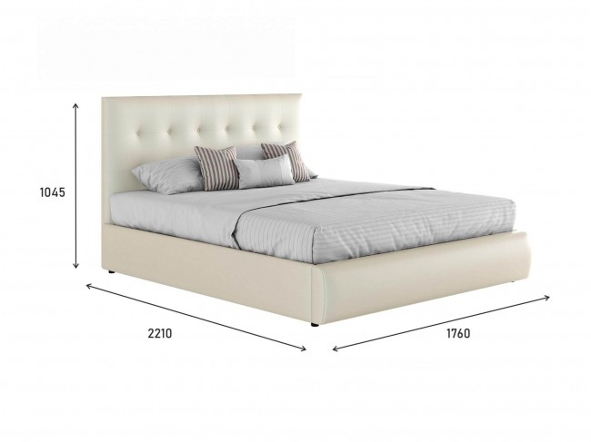 Мягкая интерьерная кровать "Селеста" 1600 белая с матр фото