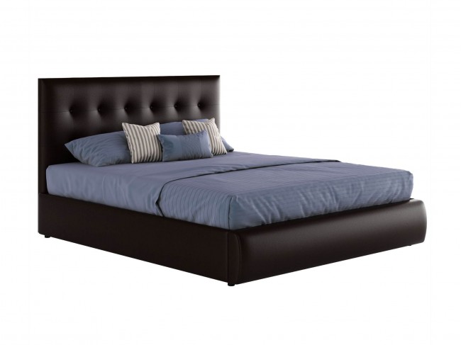 Мягкая двуспальная кровать "Селеста" 1400 венге с фото