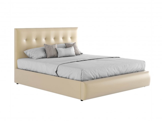 Мягкая бежевая двуспальная кровать "Селеста" 1600  с фото