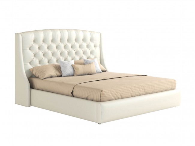 Мягкая кровать "Стефани" 1600 белая с подъемным механи фото