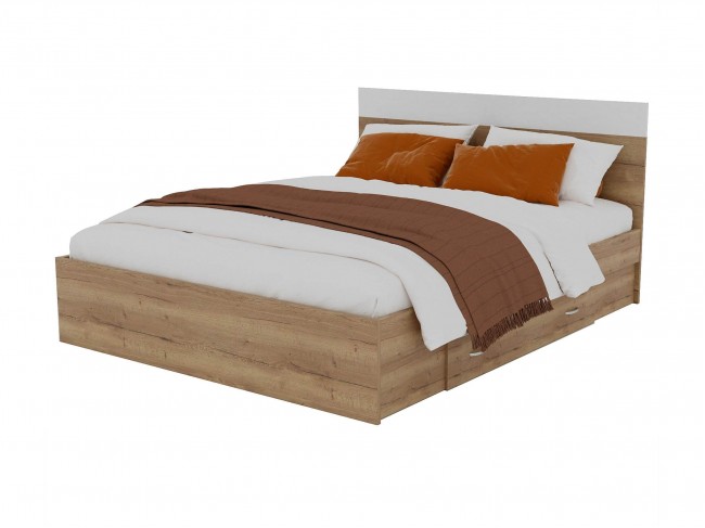 Кровать "Диана" 1600 с ящиком (дуб золотой/дуб золотой фото
