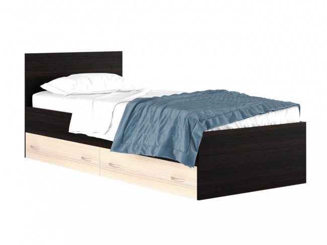 Односпальная кровать "Виктория" на 900 мм. с ящиками в фото