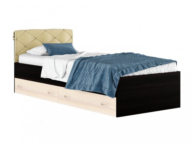 Односпальная кровать "Виктория-П" с ящиками и подушкой фото