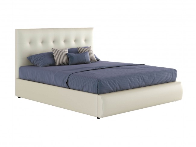 Мягкая интерьерная кровать "Селеста" 1400 белая с матр фото