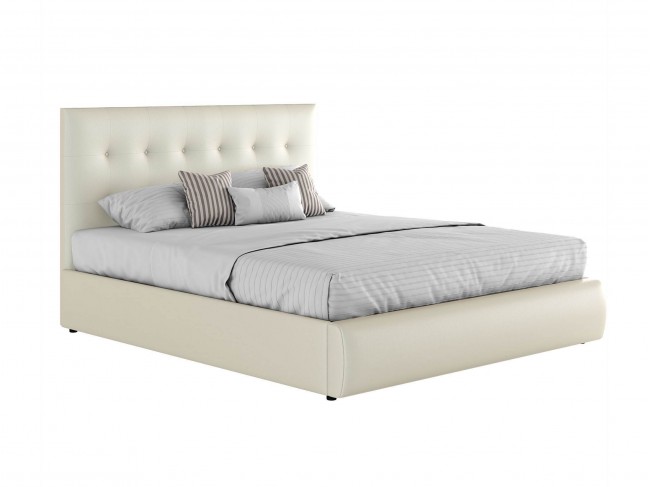 Мягкая интерьерная кровать "Селеста" 1600 белая с матр фото