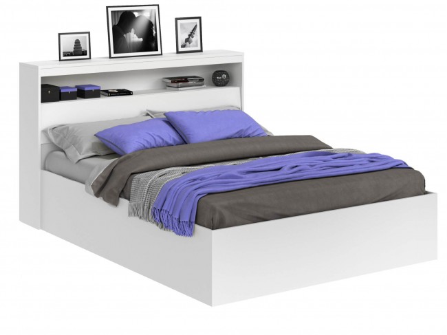 Кровать Виктория белая 140 с блоком фото