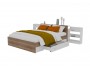 Кровать Доминика с блоком и ящиком 160 (Дуб Золотой/Белый) фото