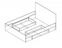 Кровать Доминика с блоком и ящиками 140 (Дуб Золотой) распродажа