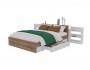 Кровать Доминика с блоком и ящиком 140 (Дуб Золотой/Белый) с фото