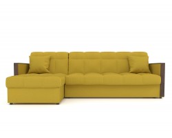 Угловой диван с деревянными подлокотниками Лион