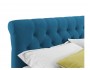 Мягкая кровать Ameli 1600 синяя с подъемным механизмом фото
