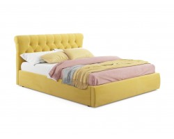 Кровать Мягкая Ameli 1400 желтая с подъемным механизмом