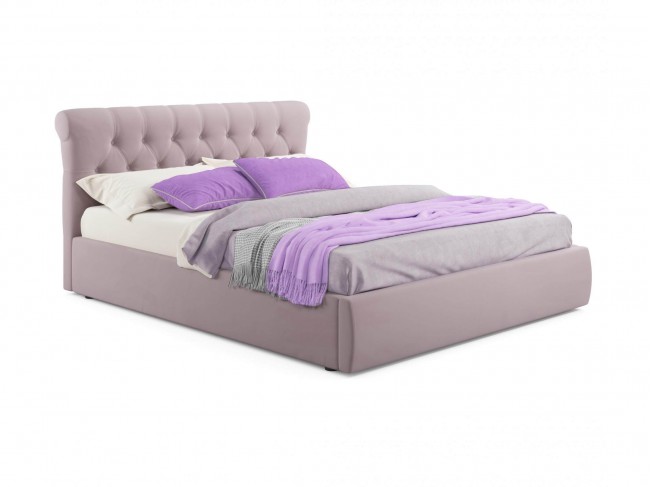 Мягкая кровать Ameli 1800 лиловая с подъемным механизмом фото