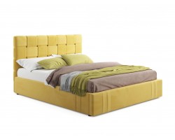 Кровать Мягкая Tiffany 1600 желтая с ортопедическим основанием с