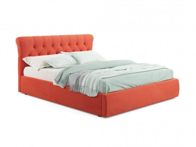 Мягкая кровать Ameli 1400 оранж с ортопедическим основанием фото