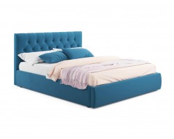 Кровать Мягкая Verona 1400 синяя с подъемным механизмом