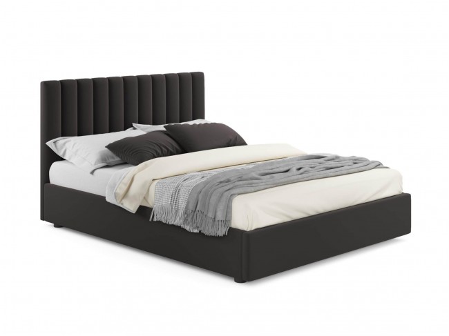 Мягкая кровать Olivia 1600 шоколад с подъемным механизмом фото