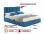 Мягкая кровать Olivia 1600 синяя с ортопедическим основанием распродажа