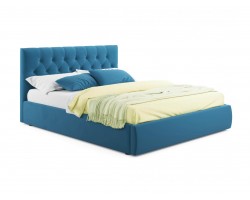 Кровать Мягкая Verona 1400 синяя с ортопедическим основанием
