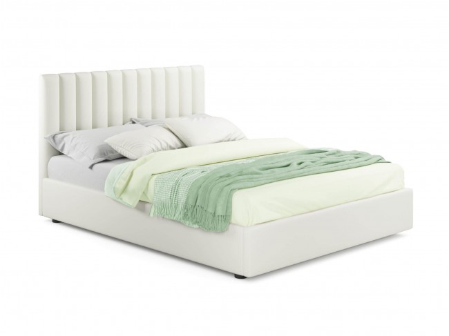Мягкая кровать Olivia 1600 беж с ортопедическим основанием фото