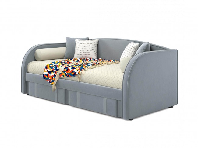 Мягкая кровать Elda 900 серая с ортопедическим основанием фото