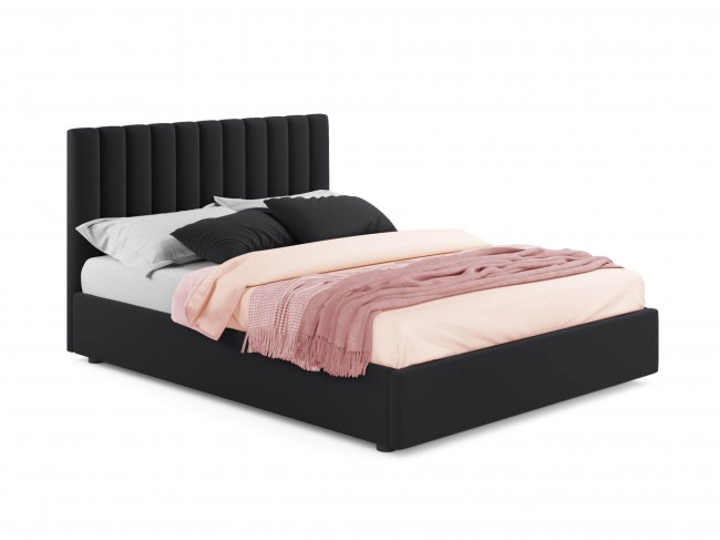 Мягкая кровать Olivia 1400 темная с подъемным механизмом фото