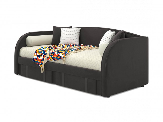 Мягкая кровать Elda 900 шоколад с ортопедическим основанием и ма фото