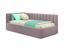 Угловой диван-кровать Мягкая Milena 900 лиловая с подъемным механизмом и матра
