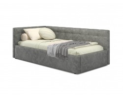 Угловой диван Односпальная кровать-тахта Bonna 900 кожа графит с подъемным мех