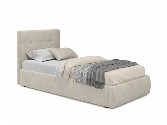 Мягкая кровать Selesta 900 кожа кремовый с подъемным механизмом фото