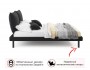 Мягкая кровать Fly 1600 темная с ортопедическим основанием распродажа